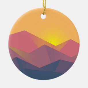 Rustiska berg Geometric Minimalist Julgransprydnad Keramik