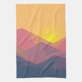 Rustiska berg Geometric Minimalist Kökshandduk