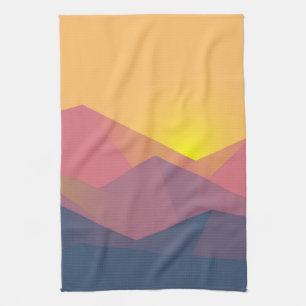 Rustiska berg Geometric Minimalist Kökshandduk