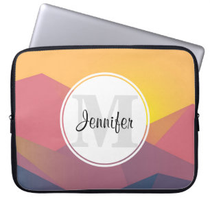 Rustiska berg Geometric Minimalist Monogram Laptop Fodral