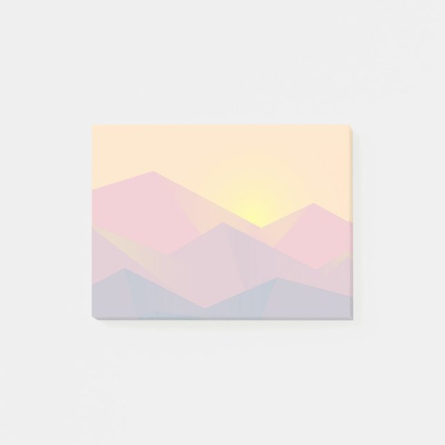 Rustiska berg Geometric Minimalist Post-it Block (Framsida)