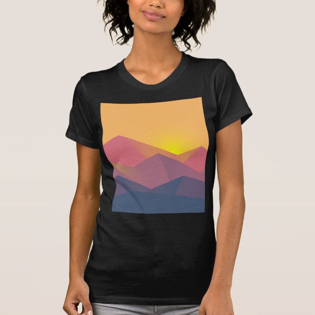 Rustiska berg Geometric Minimalist T Shirt (Framsida)