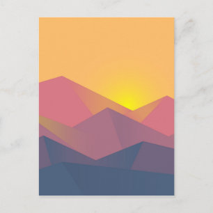 Rustiska berg Geometric Minimalist Vykort