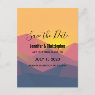 Rustiska berg Geometriska polygoner Spara datumet Inbjudan Vykort