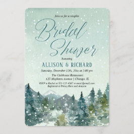 Rustiska berg och snö par möhippa inbjudningar