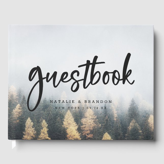 Rustiska berget Gräs Träd Fall Forest Bröllop Gästböcker (Framsida)