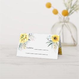 Rustiska botaniska eukalyptus solros placeringskort