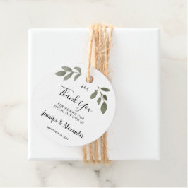 Rustiska botaniska monogrammade Tack bröllop Gåvor Etiketter