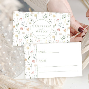 Rustiska botaniska Pastel Blommigt Bröllop Plattsk Placeringskort