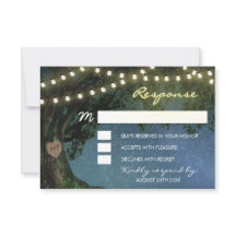 Rustiska Bröllop OSA för hjärtekek Träd