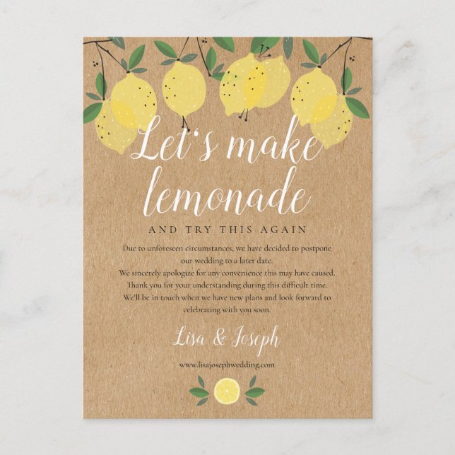 Rustiska citroner Ändra datum för uppskjutet foto Vykort (Framsida)