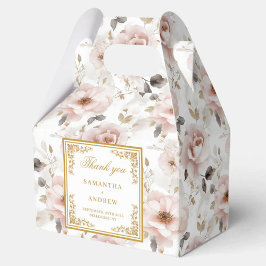 Rustiska dammiga rosa bröllopsboxar för blommigt a presentaskar