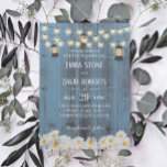 Rustiska delmönster och Daisy Blommor Dusty Blue B Inbjudningar<br><div class="desc">Rustiska lanternor och Daisy Flowers Land Dusty Blue Bröllopsinbjudningar.</div>