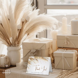 Rustiska Eleganten Bohemian Blommigt Guld Pampas Tack Kort