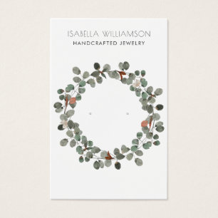 Rustiska eukalyptus Earring Jewelry Visning Card Visitkort