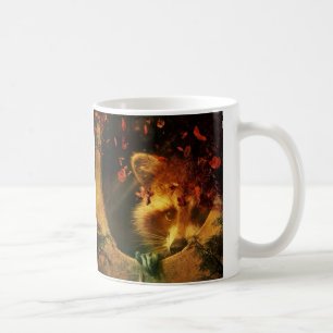 Rustiska fall orange höst löv skogskläder kaffemugg