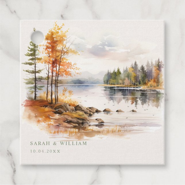 Rustiska fallets natur-bröllopets favoritMärkre Gåvor Etiketter (Framsida)