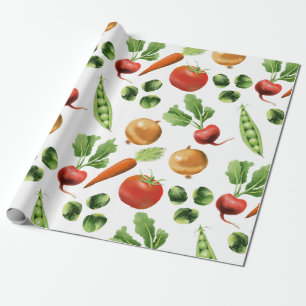 Rustiska färgade grönsaker, Mönster Presentpapper
