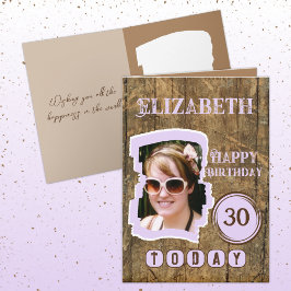 Rustiska faux brunlac 30års födelsedag kort