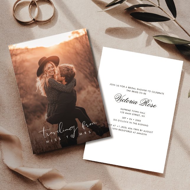 Rustiska fröken till mrs Overlay Photo Möhippa Inbjudningar (Skapare uppladdad)