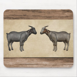 Rustiska getter och träkorn musmatta