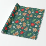Rustiska Gingerbröd, jultomte Presentpapper<br><div class="desc">Fira helgdagarna med den här designen av Cute jultomten Rustic Gingertea. Ändra bakgrunden till färg om du vill. Du kan anpassa detta ytterligare genom att klicka på knappen "PERSONALIZE". Kontakta oss på ThePaperieGarden@gmail.com för ytterligare frågor.</div>
