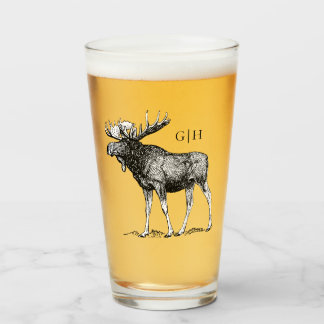 Rustiska glidbaneillustrationer| Monogram Glaskopp