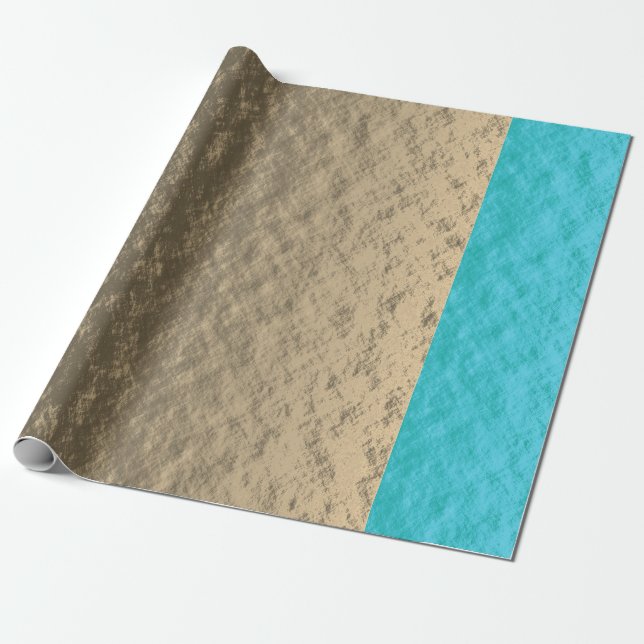 Rustiska Guld Teal Blue-Eleganten, jultid, Helgdag Presentpapper (Utrullad)