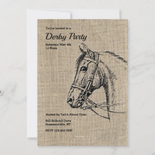Rustiska hästdjuret Derby Party Inbjudningar
