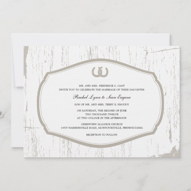 Rustiska hästskogar Barn Bröllop Inbjudningar (Framsida)