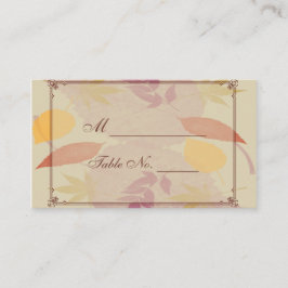 Rustiska Höst löv Bröllop ortskort Placeringskort