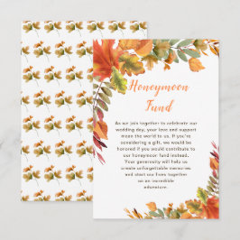 Rustiska hösten Höst löv Bröllop Honeymoon-fonden Tilläggskort