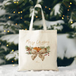 Rustiska julklappar gräs coquette-bubär tygkasse<br><div class="desc">Rustig jultomte gräs bukbär personlig namn till julklappar för julklappar,  vattenfärgade gräs röda bär buskar torra citrusfrukter,  tote bags,  coquette bow tote bags</div>