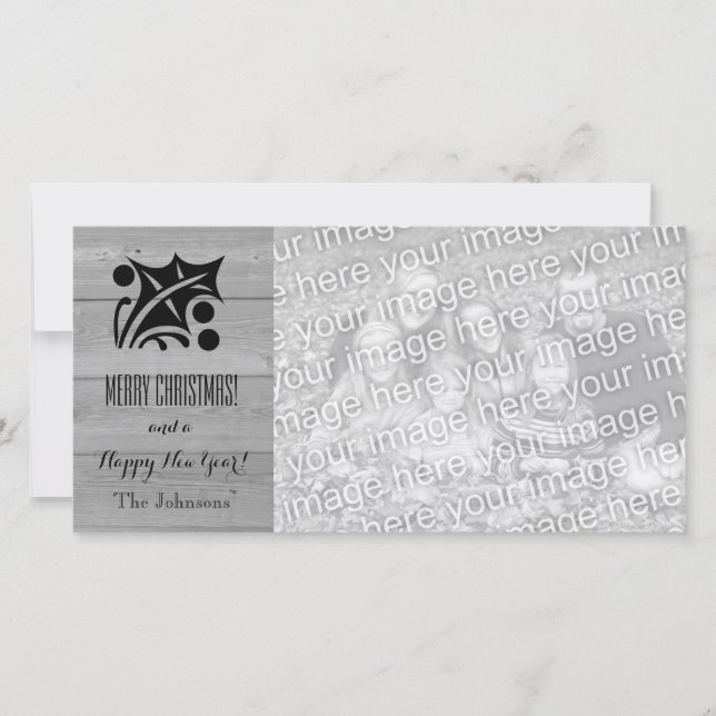 Rustiska julkort med anpassningsbar bild (Framsida)