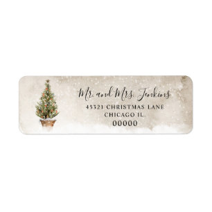 Rustiska julReturetiketter Returadress Etikett