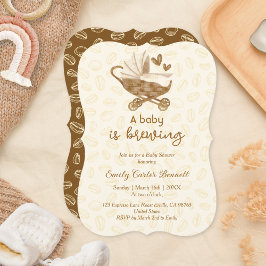 Rustiska kaffebönor A Baby brinner i babyskor Inbjudningar