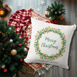 Rustiska kransfamiljen namn God jul Kudde