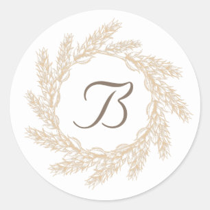 Rustiska lantgårdar Veteutandning   Monogram Runt Klistermärke