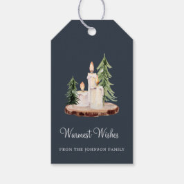 Rustiska ljus på Önskemålens varmaste jul Presentetikett
