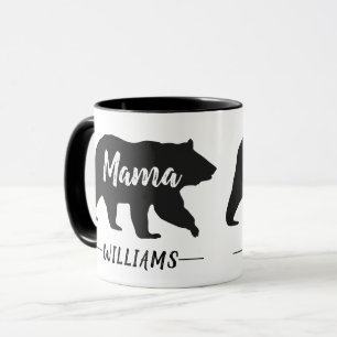 Rustiska Mamman Bear Monogram Namn Mugg