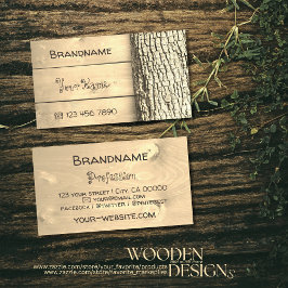 Rustiska naturträstrummor Träd Bark Wood Grain Visitkort
