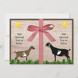 Rustiska nigerianska och nubianska Goat jul Hälsni Julkort