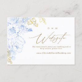 Rustiska och elegant Blommigtarna Ro Guld Bröllop Tilläggskort