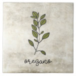 Rustiska Örter Oregano Farmhouse<br><div class="desc">Oregano-örter på en rustik bakgrund. Enkelt skript. Enkel vattenfärgsgrafik användes för att göra den här keramiska plattan för bondgården.</div>