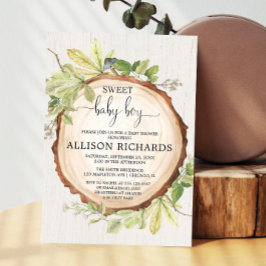 Rustiska pojkbabydusch, skogskog inbjudningar