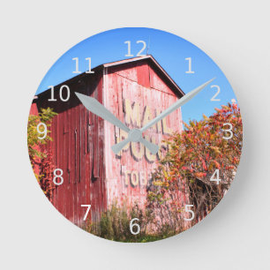 Rustiska röda Barn Rund Klocka