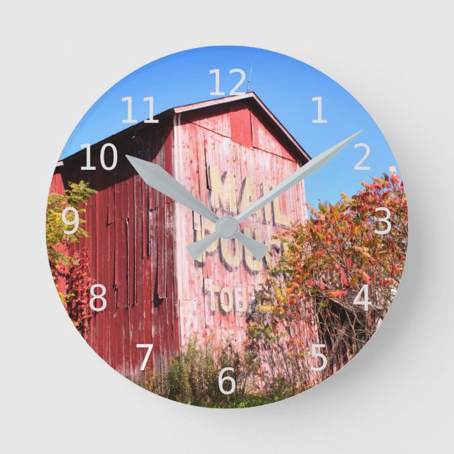 Rustiska röda Barn Rund Klocka (Framsida)