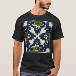 Rustiska röda blommor, rustika handmålade mexikand t shirt