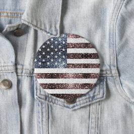 Rustiska Rött vitt blått miniatyrdiagram USA flagg Knapp