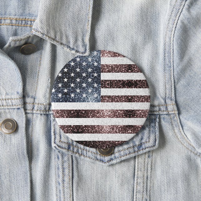 Rustiska Rött vitt blått miniatyrdiagram USA flagg Knapp (In Situ)